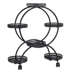 4 Layer 6 Pots Metal Plant Stand Flower Holder Rack Display Holder Shelf Garden