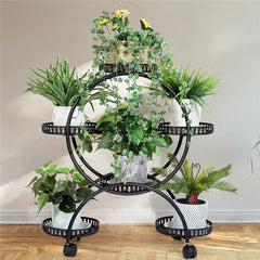 4 Layer 6 Pots Metal Plant Stand Flower Holder Rack Display Holder Shelf Garden
