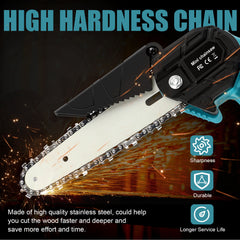 6" Mini Cordless Electric Chainsaw 2X Battery-Powered Wood Cutter Rechargeable