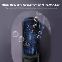 Black Hair Straightener Brush Travel Mini Rechargeable Hair Styler Fast Heating