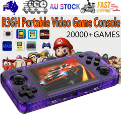20000+ Games R36H Portable Video Game Consoles Retro Handheld Game Console purple