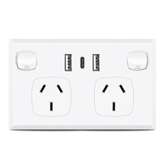 5PCS Double Power Point Dual USB+Type-C GPO Fast Charge 3.6 amp Wall Outlet