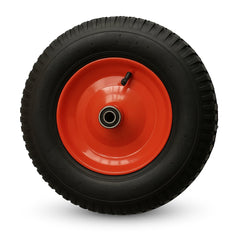 16" Red 25.4mm Bore(Pneumatic) Tire Steel Rim for Hand Trolley Cart