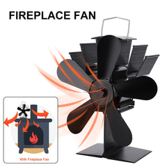 Wood Heater Fan Eco Heat Powered Self-Powered Silent for Fireplace Stove Burner