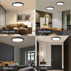 40cm black LED Ceiling Light Round 18W / 24W Oyster Lamp Modern Cool White Light