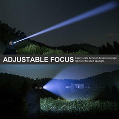 99000LM Ultra Bright LED Tactical Flashlight 3-Modes Zoom Torch USB Charging