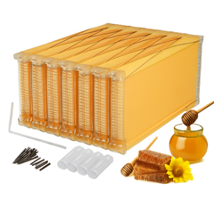 Neweast 7Pcs Flow Bee Comb Hive Frames For Wooden Beekeeping Beehive House