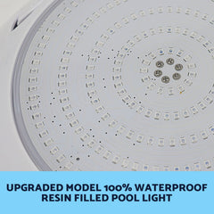 Resin Filled Swimming Pool LED Light 12V 55W RGB Remote Control Memory Function