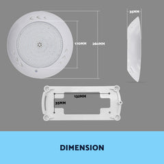 Resin Filled Swimming Pool LED Light 12V 55W RGB Remote Control Memory Function
