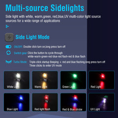 V10 LED Keychain EDC Flashlight USB Rechargeable Magnetic Torch Work Lamp