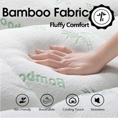 Bamboo Pillowtop Mattress Topper Luxury Bedding Mat Pad Protector Cover Queen 153 x 203 cm