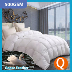 Goose Feather Down Quilt 500 GSM Duvet Doonas Queen:210x210cm