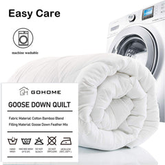 Goose Feather Down Quilt 500 GSM Duvet Doonas Queen:210x210cm