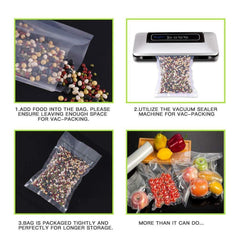 100X Vacuum Sealer Bags Precut Food Storage Saver Heat Seal Cryovac BPA-Free 20x30cm