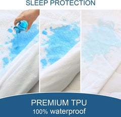 100% Terry Cotton Fitted Mattress Protector Waterproof Queen
