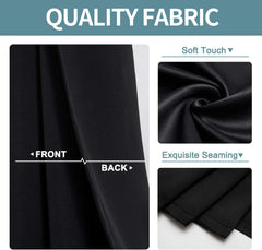 2X Blockout Curtains 100% Blackout Window Curtain Draperies Pair Eyelet 3 Layers 132CM(W) x 114CM(D)