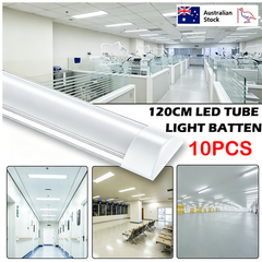 10x 120CM LED Tube Light Batten Linear Slim Light WorkShop Garage Lamp 40W 6500K