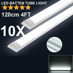 10x 120CM LED Tube Light Batten Linear Slim Light WorkShop Garage Lamp 40W 6500K