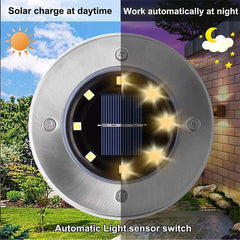 4pcs LED Solar Underground Light Waterproof Color Changing Garden Buried Lamp