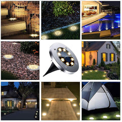 4pcs LED Solar Underground Light Waterproof Color Changing Garden Buried Lamp