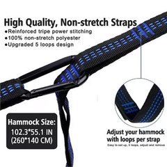 Outdoor Camping Hammock Lightweight 260x140cm Portable Travel Grey