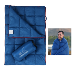 Down Camping Blanket Camping Hiking Puffy down Blanket Packable Lightweight Blue