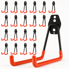 20-Pack Heavy Duty Garage Storage Hooks – Anti-Slip Steel Hangers for Tools, Ladder & Bikes