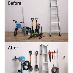 20-Pack Heavy Duty Garage Storage Hooks – Anti-Slip Steel Hangers for Tools, Ladder & Bikes
