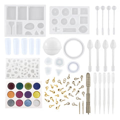 93Pcs/Set Resin Mold Epoxy Resin Mold Dropper Spoon Powder Set Kit Craft Tool