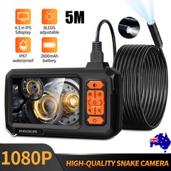 4.3" Screen Industrial Endoscope 8mm Borescope Inspection 1080P HD Camera 5M