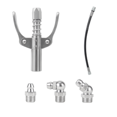 Grease Gun Coupler High Pressure Quick Release Lock Nozzles w/Hose For 1/8"NPT
