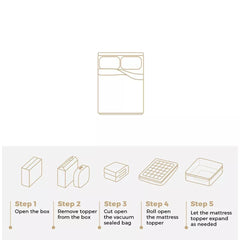 5CM Bedding Luxury Pillowtop Mattress Topper Mat Pad Antibacterial and dust mite-resistant King:183*203cm