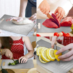 Cutting Board Double-Sided Stainless Steel Chopping Boards for Kitchen Camping 36x25cm