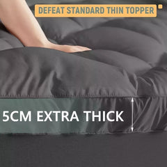 5CM Bedding Luxury Pillowtop Mattress Topper Mat Pad Antibacterial and dust mite-resistant Double:138*188cm
