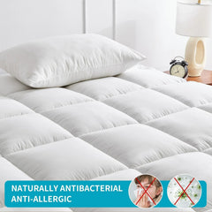 1500GSM Bamboo Mattress Topper Extra Thick 10CM Bed Topper super King: 203 x 203 + 40 cm