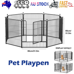 32"8 Panel Pet Dog Playpen Cage Enclosure Exercise Cat Puppy Metal Fence AU