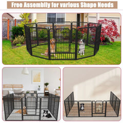 32"8 Panel Pet Dog Playpen Cage Enclosure Exercise Cat Puppy Metal Fence AU