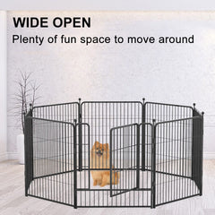 32"8 Panel Pet Dog Playpen Cage Enclosure Exercise Cat Puppy Metal Fence AU