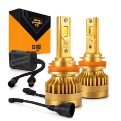 S3 PRO Series H11 Dual Copper Pipe 12V Matching Decoder 120W Gold Aluminum Components AUXBEAM