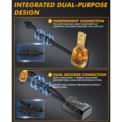 S3 PRO Series H11 Dual Copper Pipe 12V Matching Decoder 120W Gold Aluminum Components AUXBEAM