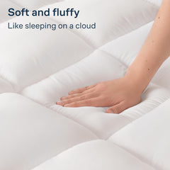 Luxury Mattress Topper Pillowtop Bedding Mat Pad Fitted Cover Underlay DOULBE