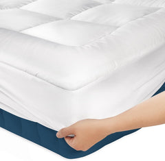 Luxury Mattress Topper Pillowtop Bedding Mat Pad Fitted Cover Underlay QUEEN