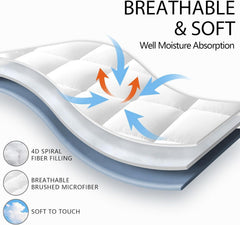 Luxury Mattress Topper Pillowtop Bedding Mat Pad Fitted Cover Underlay SINGLE