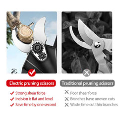 Electric Pruner 2 Battery Cordless Secateur Branch Scissor Cutter Shears