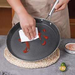 28cm Stainless Steel Crepe Pan Non-Stick Pan Honeycomb Coating Frying Pan Pizza6299