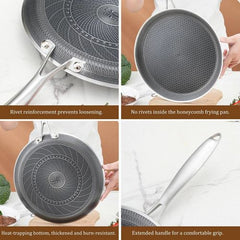 30cm Stainless Steel Crepe Pan Non-Stick Pan Honeycomb Coating Frying Pan Pizza6299