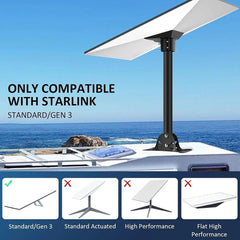 For Starlink Gen 3 Mount Mounting Kit Heavy Duty Roof &Wall 180° Adjustable Pole
