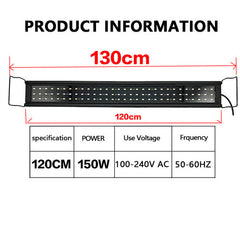 120 CM 150W 244LED Aquarium LED Lighting Marine Aqua Fish Tank Light NEW