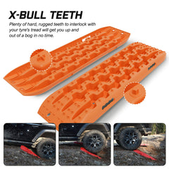 X-BULL 2PCS Recovery Tracks Snow Tracks Mud tracks 4WD With 4PC mounting bolts