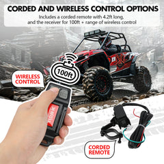 X-BULL 5000LBS Electric Winch 12V Synthetic Rope ATV UTV Boat Upgraded version
